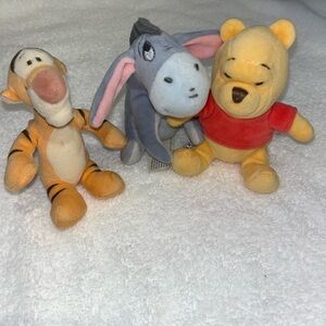 DISNEY BABY WINNIE THE POOH PLUSH FIGURES TIGGER EEYORE approx 4” SOFT CUTE TOY